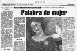Palabra de mujer  [artículo] Nancy Garín [y] María Eugenia Meza.
