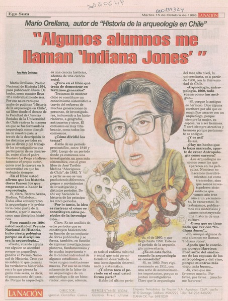 "Algunos alumnos me llaman "Indiana Jones""