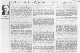 La tumba de Luis Oyarzún  [artículo] Jorge Edwards.