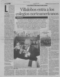 Villalobos entra a los colegios norteamericanos  [artículo] Hernán Millas.