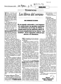 Los libros del verano  [artículo] José Rodríguez Elizondo.