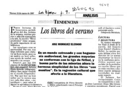 Los libros del verano  [artículo] José Rodríguez Elizondo.