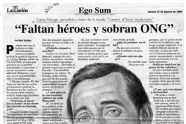 "Faltan héroes y sobran ONG"  [artículo] Ana María Sanhueza.