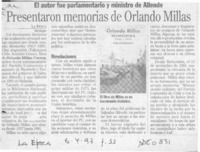 Presentaron memorias de Orlando Millas  [artículo].