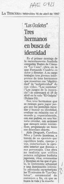 "Los Ocelotes" tres hermanos en busca de identidad  [artículo].