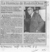 La Herencia de Rodolfo Oroz  [artículo].