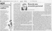 Ecos de una emoción personal  [artículo] Luis Merino Reyes.