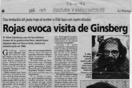 Rojas evoca visita de Ginsberg  [artículo].