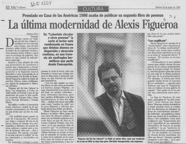 La última modernidad de Alexis Figueroa  [artículo] Ximena Poo.