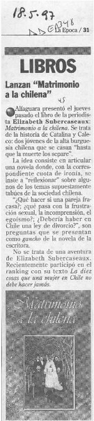 Lanzan "Matrimonio a la chilena"  [artículo].