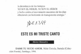 Este es mi triste canto  [artículo] Héctor Monsalve.
