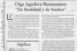 Olga Aguilera Bustamante, "De realidad y de sueños"  [artículo] José Arraño Acevedo.