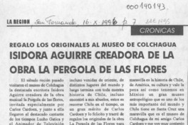 Isidora Aguirre creadora de la obra La Pérgola de las Flores  [artículo].