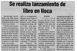 Se realiza lanzamiento de libro en Iloca