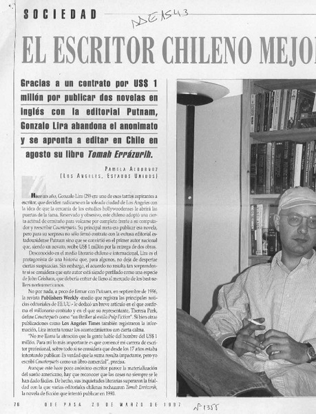 El escritor chileno mejor pagado del mundo  [artículo] Pamela Albornoz.
