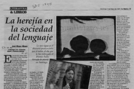 La herejía en la sociedad del lenguaje  [artículo] José María Memet.