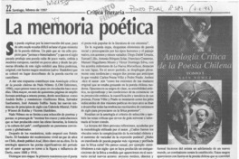 La memoria poética  [artículo] Antonio J. Salgado.