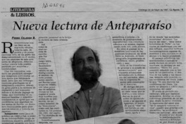 Nueva lectura de Anteparaíso  [artículo] Pedro Celedón B.