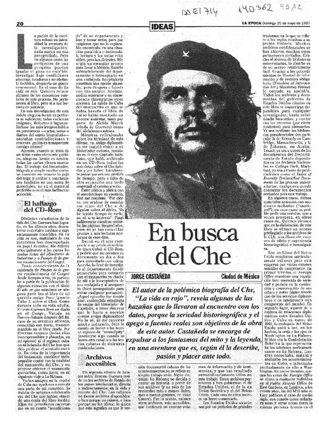 En busca del Che  [artículo] Jorge Castañeda.