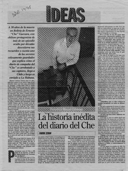 La historia inédita del diario del Che  [artículo] Faride Zerán.