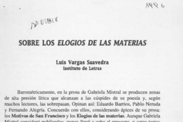Sobre los elogios de las materias  [artículo] Luis Vargas Saavedra.