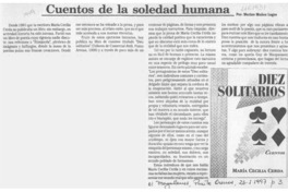 Cuentos de la soledad humana  [artículo] Marino Muñoz Lagos.
