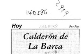 Calderón de la Barca  [artículo] Fap.
