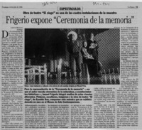 Frigerio expone "Ceremonia de la memoria"