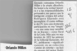 Orlando Millas  [artículo] Juan Pablo Moreno.