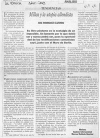 Millas y la utopía allendista  [artículo] José Rodríguez Elizondo.