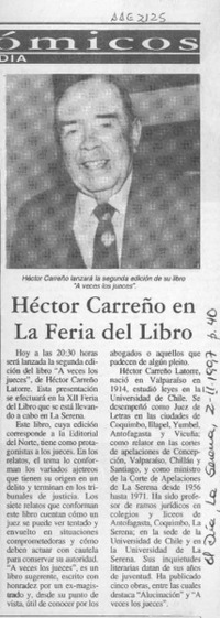 Héctor Carreño en la Feria del Libro  [artículo].