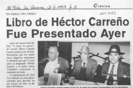 Libro de Héctor Carreño fue presentado ayer  [artículo].