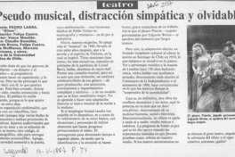 Pseudo musical, distracción simpática y olvidable  [artículo] Pedro Labra.
