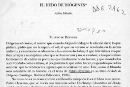 El dedo de Diógenes  [artículo] Adán Méndez.