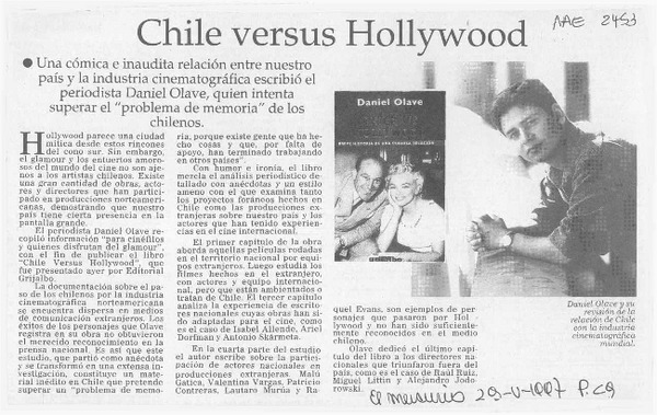 Chile versus Hollywood  [artículo].