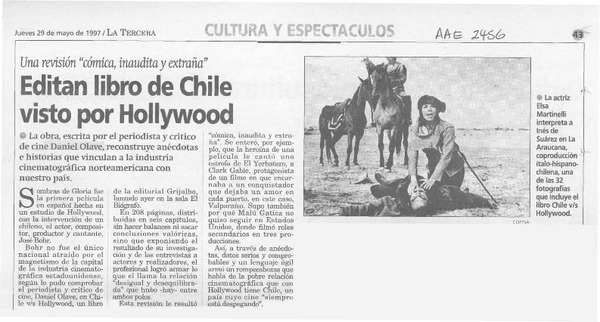 Editan libro de Chile visto por Hollywood  [artículo].