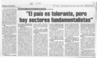 "El país es tolerante, pero hay sectores fundamentalistas"  [artículo].