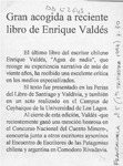 Gran acogida a reciente libro de Enrique Valdés  [artículo].