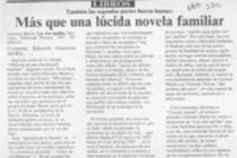 Más que una lúcida novela familiar  [artículo] Eduardo Guerrero del Río.
