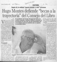 Hugo Montes defiende "becas a la trayectoria" del Consejo del Libro  [artículo] X. P.