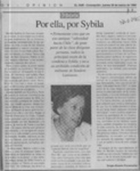 Por ella, por Sybila  [artículo] Sergio Ramón Fuentealba.