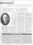 Don Claudio Matte, educador y filántropo  [artículo].