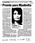 Premio para Mastretta  [artículo].