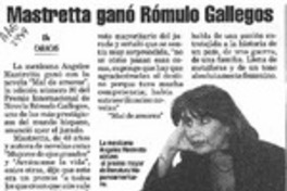 Mastretta ganó Rómulo Gallegos  [artículo].