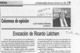 Evocación de Ricardo Latcham  [artículo] Luis Godoy Gómez.