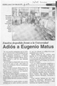 Adiós a Eugenio Matus  [artículo].