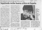 Sepúlveda recibe buena crítica en España  [artículo].