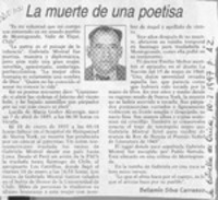 La muerte de una poestisa  [artículo] Bellamín Silva Carrasco.