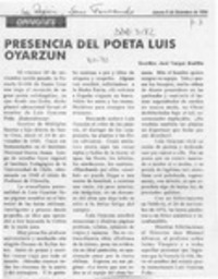 Presencia del poeta Luis Oyarzún  [artículo] José Vargas Badilla.