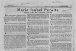 María Isabel Peralta  [artículo] Ruth González Vergara.